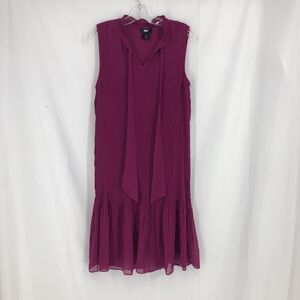 DKNY Festive Raspberry Dress Pleated Sleeveless Size 10